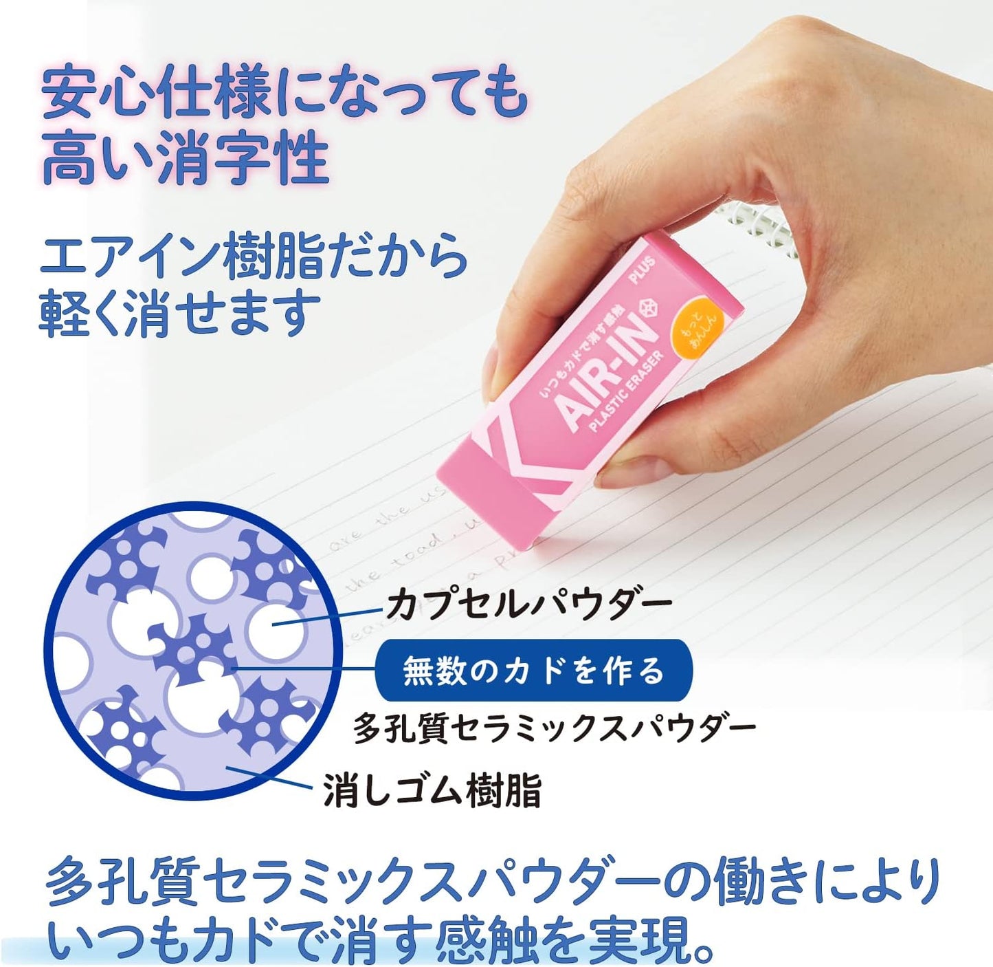 Plus Air-In Plastic Eraser