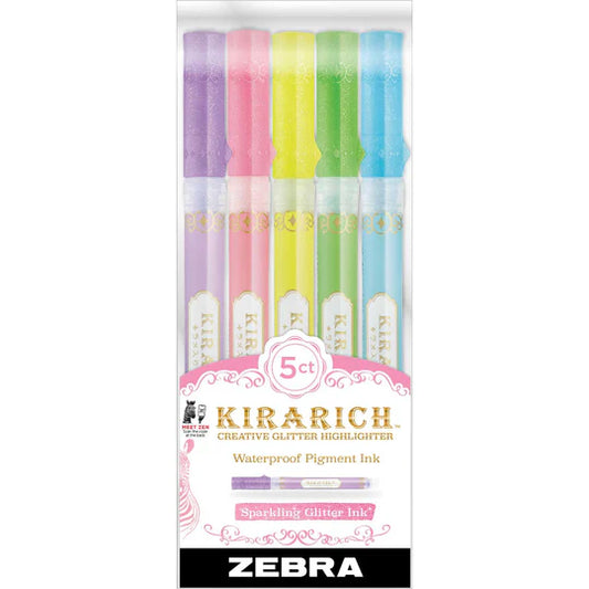 Zebra Kirarich Glitter Highlighter Set